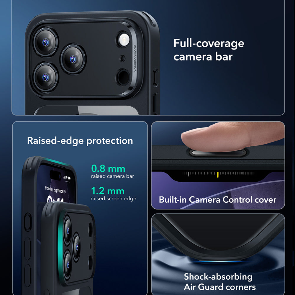 Калъф MagSafe за Apple iPhone 17 Pro, ESR, Classic Hybrid, Прозрачен Черен