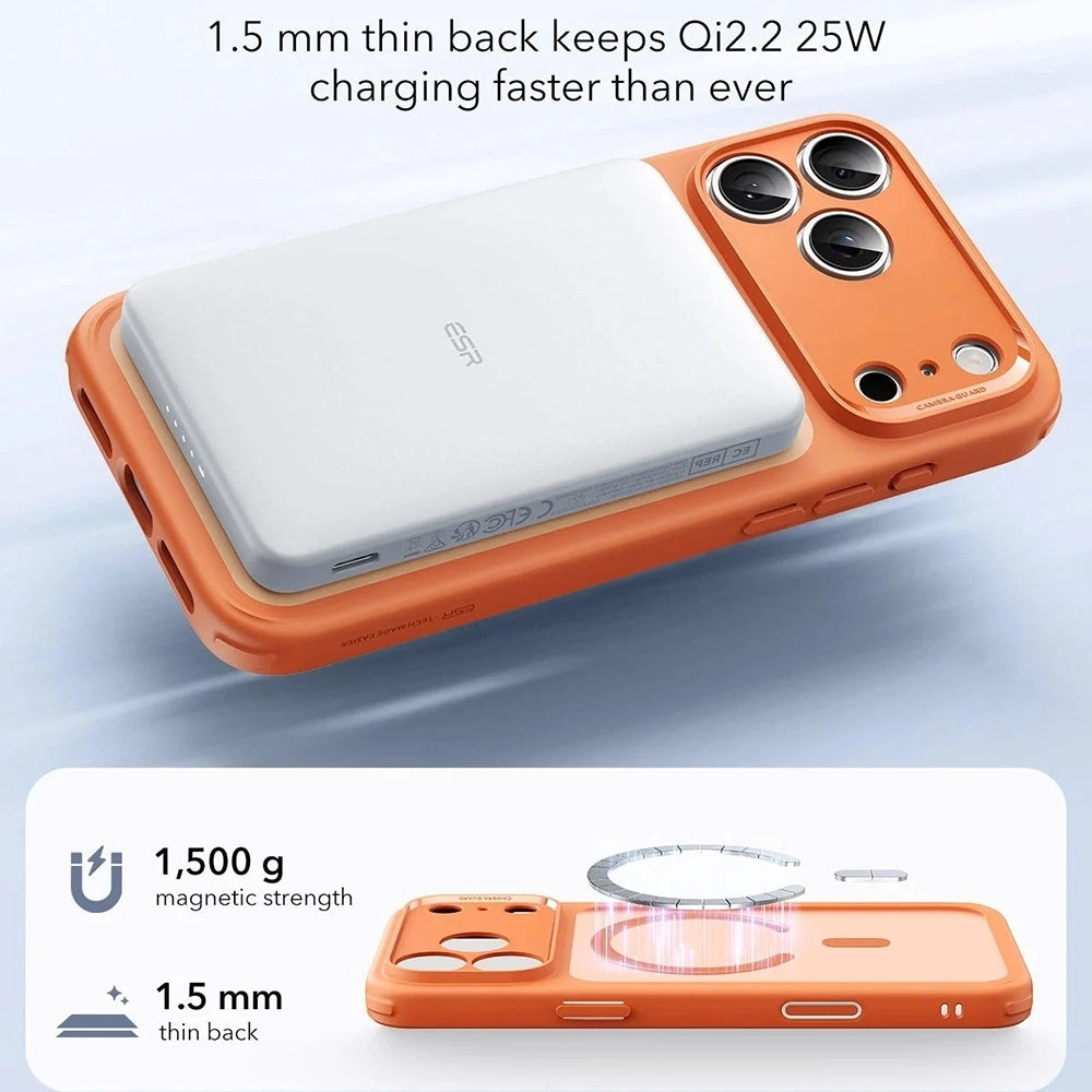 Калъф MagSafe за Apple iPhone 17 Pro, ESR, Classic Hybrid, Сатенено оранжев