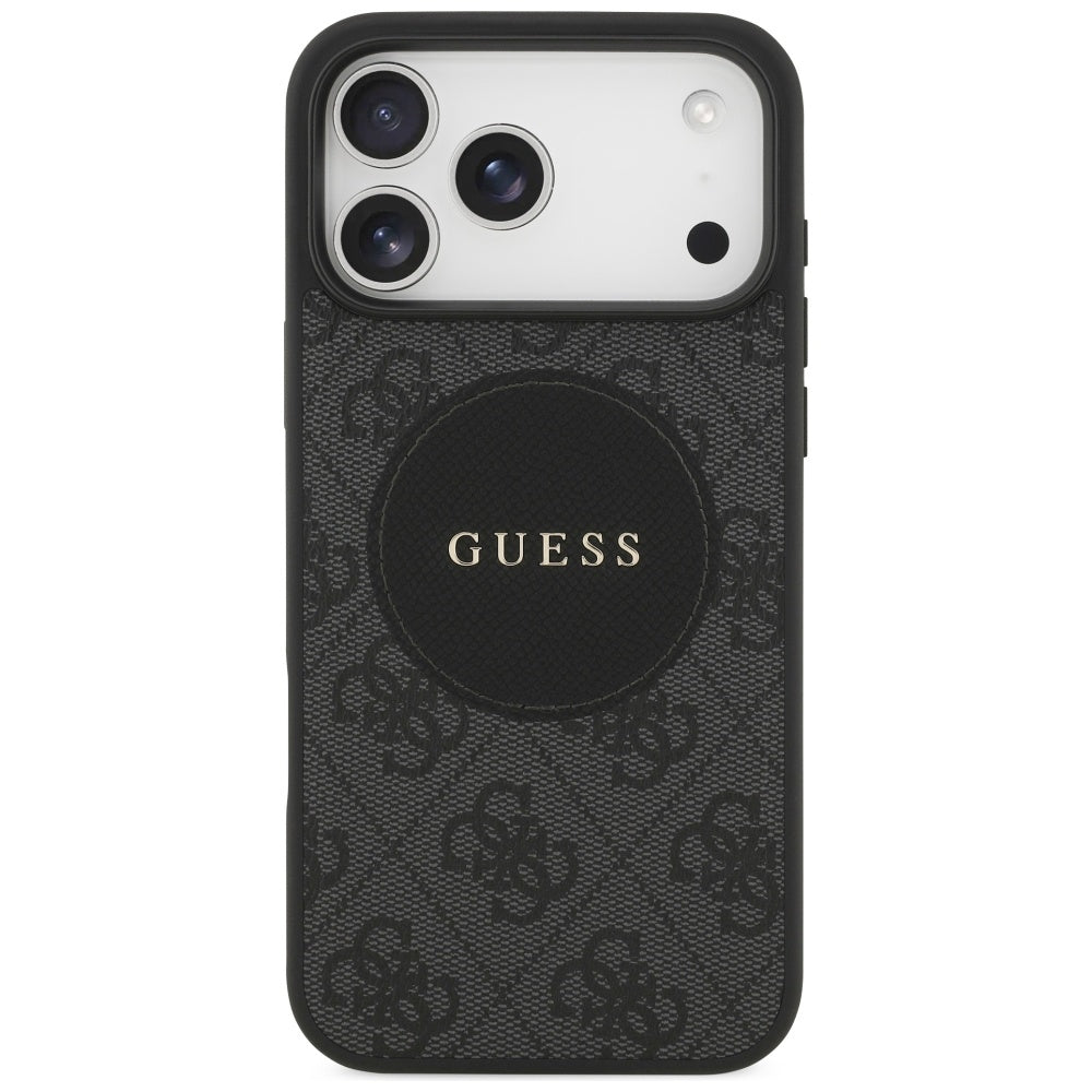 Калъф MagSafe за Apple iPhone 17 Pro, Guess, 4G Circle Classic Logo, Черен