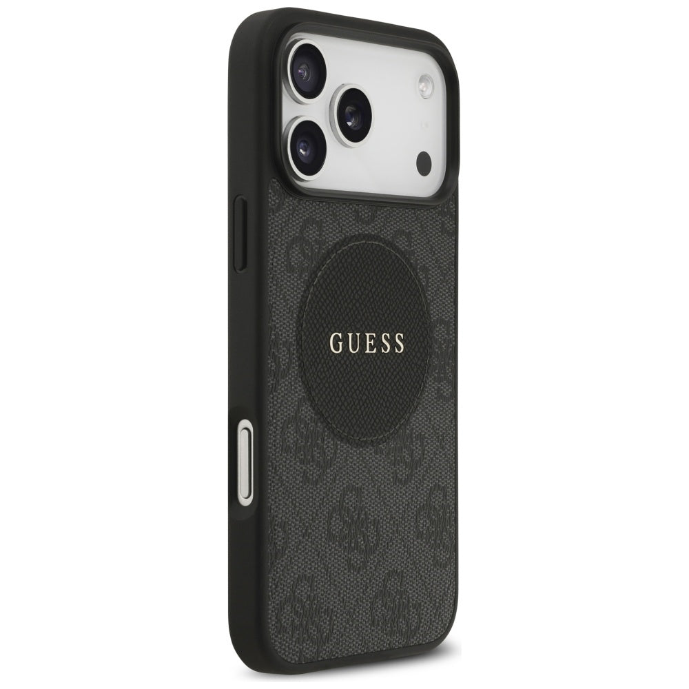 Калъф MagSafe за Apple iPhone 17 Pro, Guess, 4G Circle Classic Logo, Черен