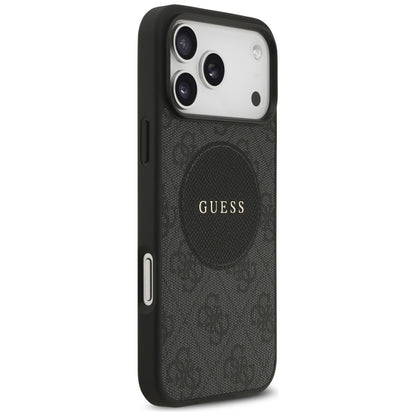 Калъф MagSafe за Apple iPhone 17 Pro, Guess, 4G Circle Classic Logo, Черен