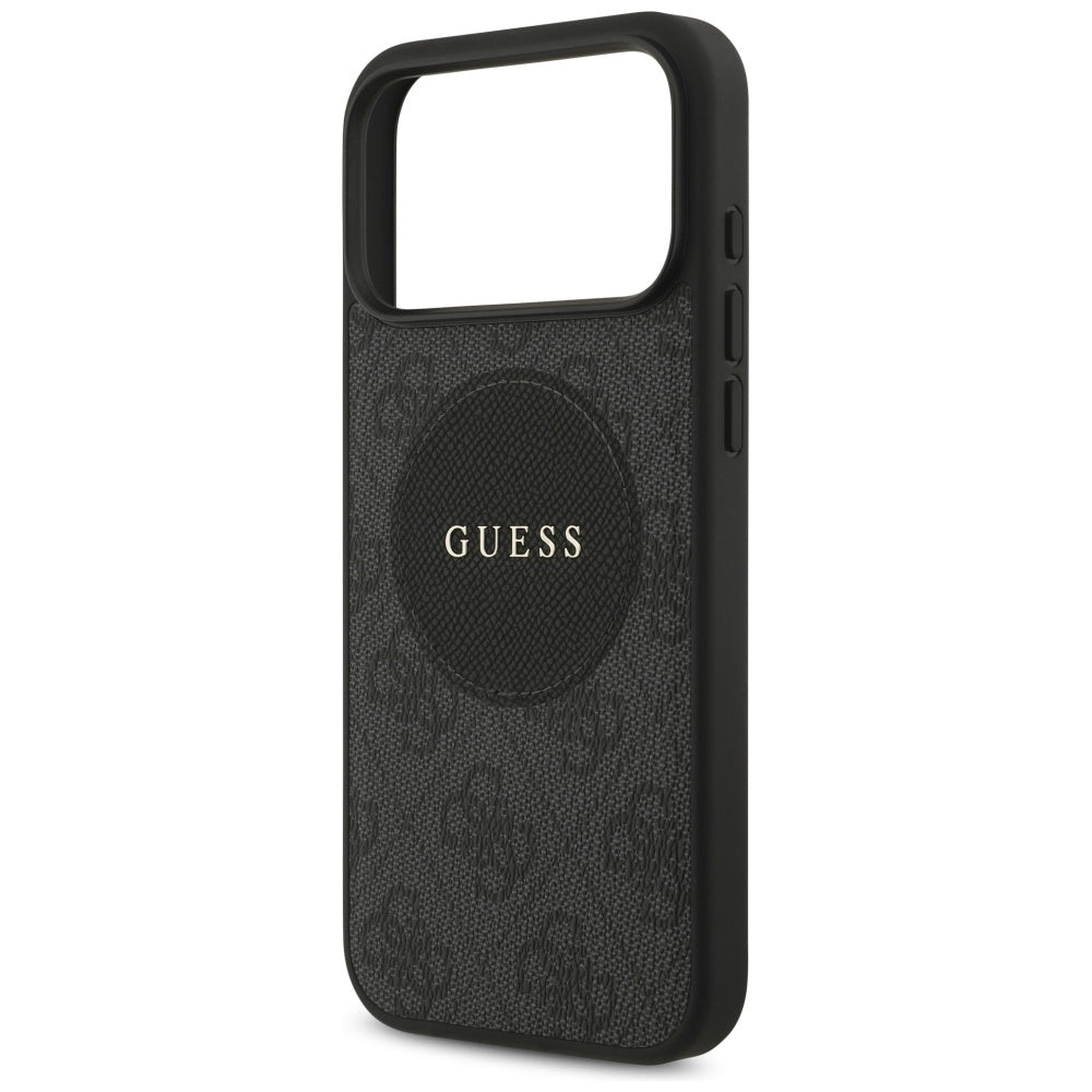 Калъф MagSafe за Apple iPhone 17 Pro, Guess, 4G Circle Classic Logo, Черен