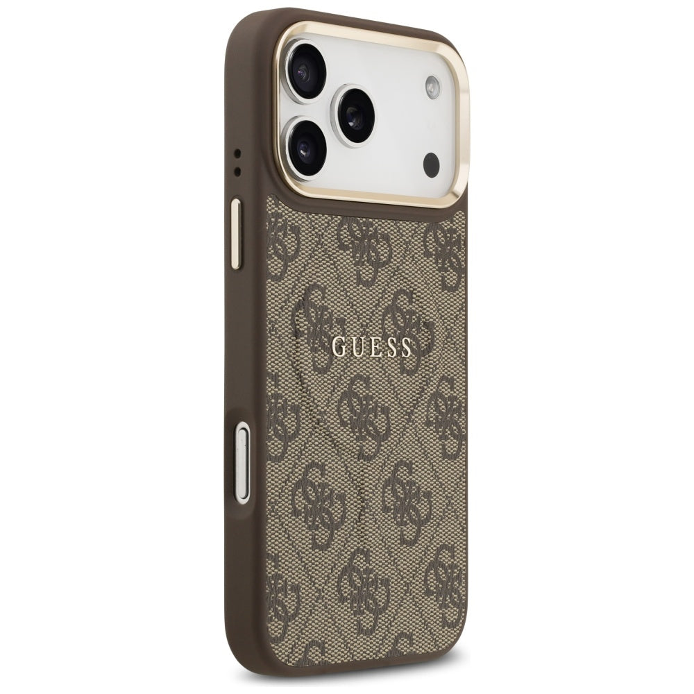Калъф MagSafe за Apple iPhone 17 Pro, Guess, 4G Classic, Кафяв