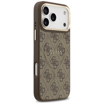 Калъф MagSafe за Apple iPhone 17 Pro, Guess, 4G Classic, Кафяв