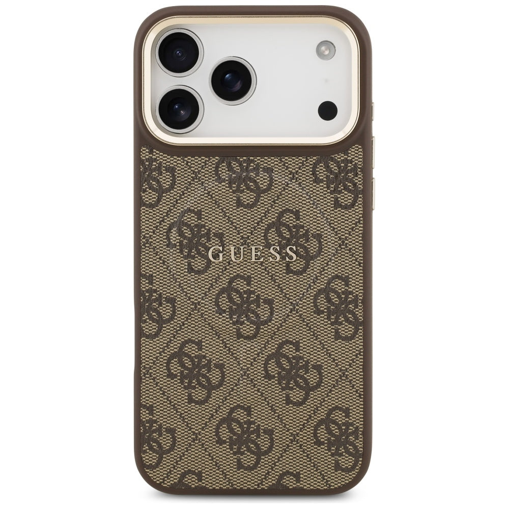 Калъф MagSafe за Apple iPhone 17 Pro, Guess, 4G Classic, Кафяв