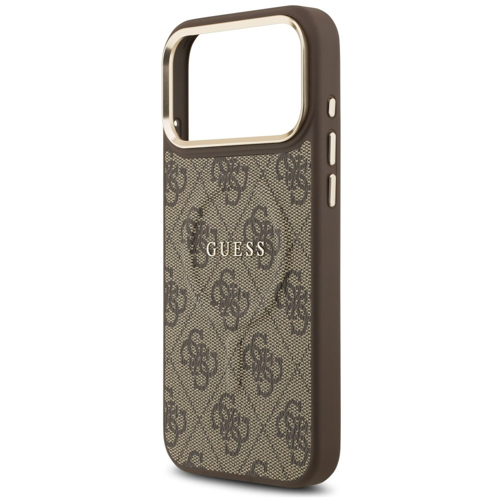 Калъф MagSafe за Apple iPhone 17 Pro, Guess, 4G Classic, Кафяв
