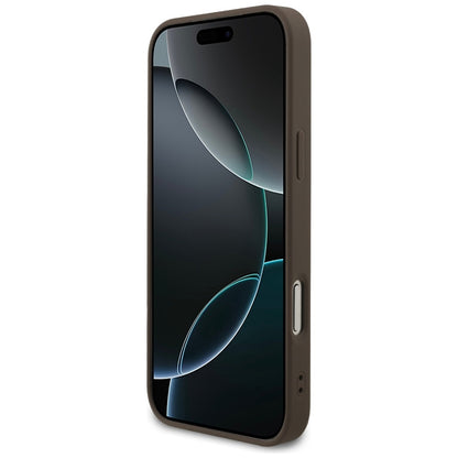 Калъф MagSafe за Apple iPhone 17 Pro, Guess, 4G Ring Classic Logo, Кафяв