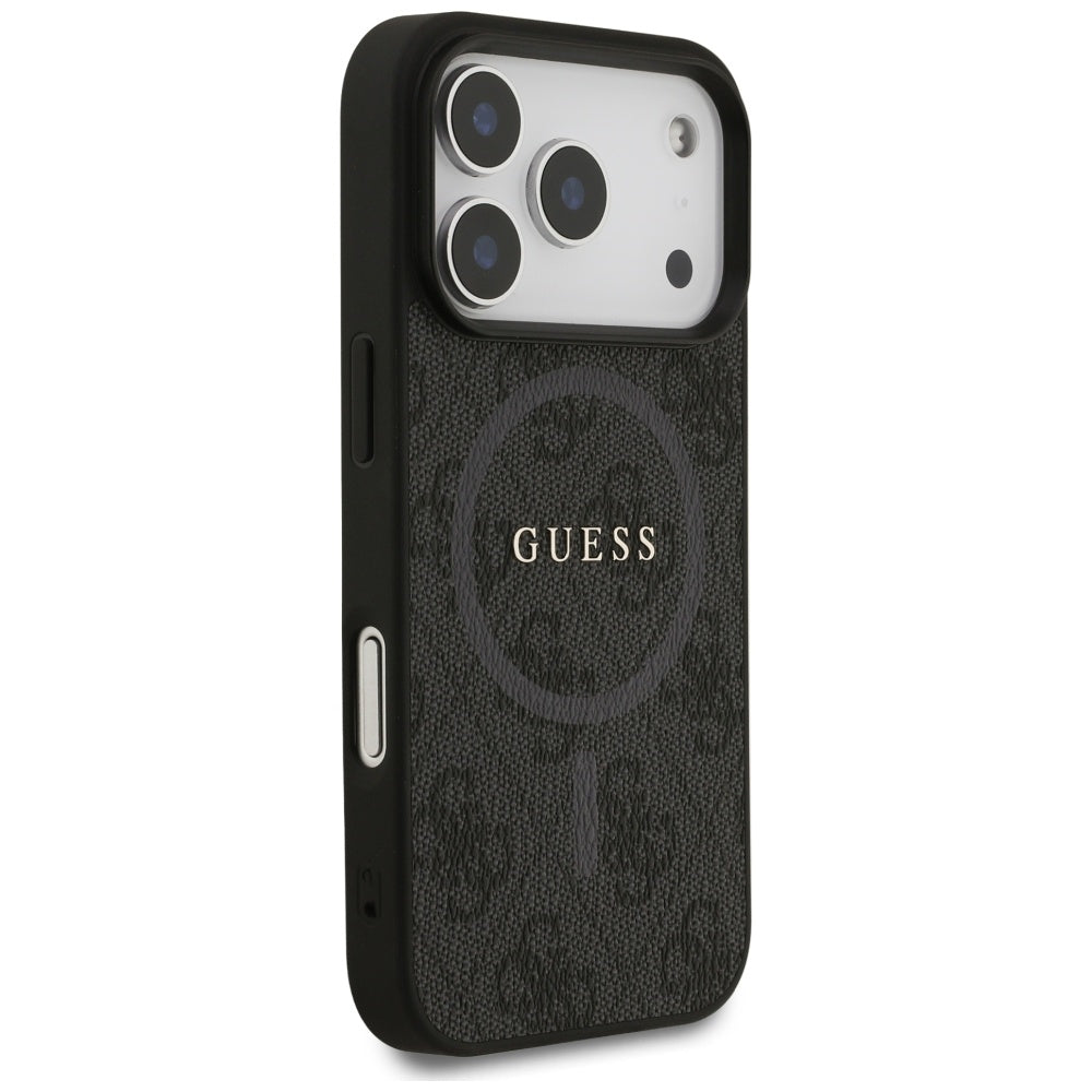 Калъф MagSafe за Apple iPhone 17 Pro, Guess, 4G Ring Classic Logo, Черен