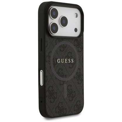Калъф MagSafe за Apple iPhone 17 Pro, Guess, 4G Ring Classic Logo, Черен