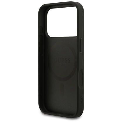 Калъф MagSafe за Apple iPhone 17 Pro, Guess, 4G Ring Classic Logo, Черен
