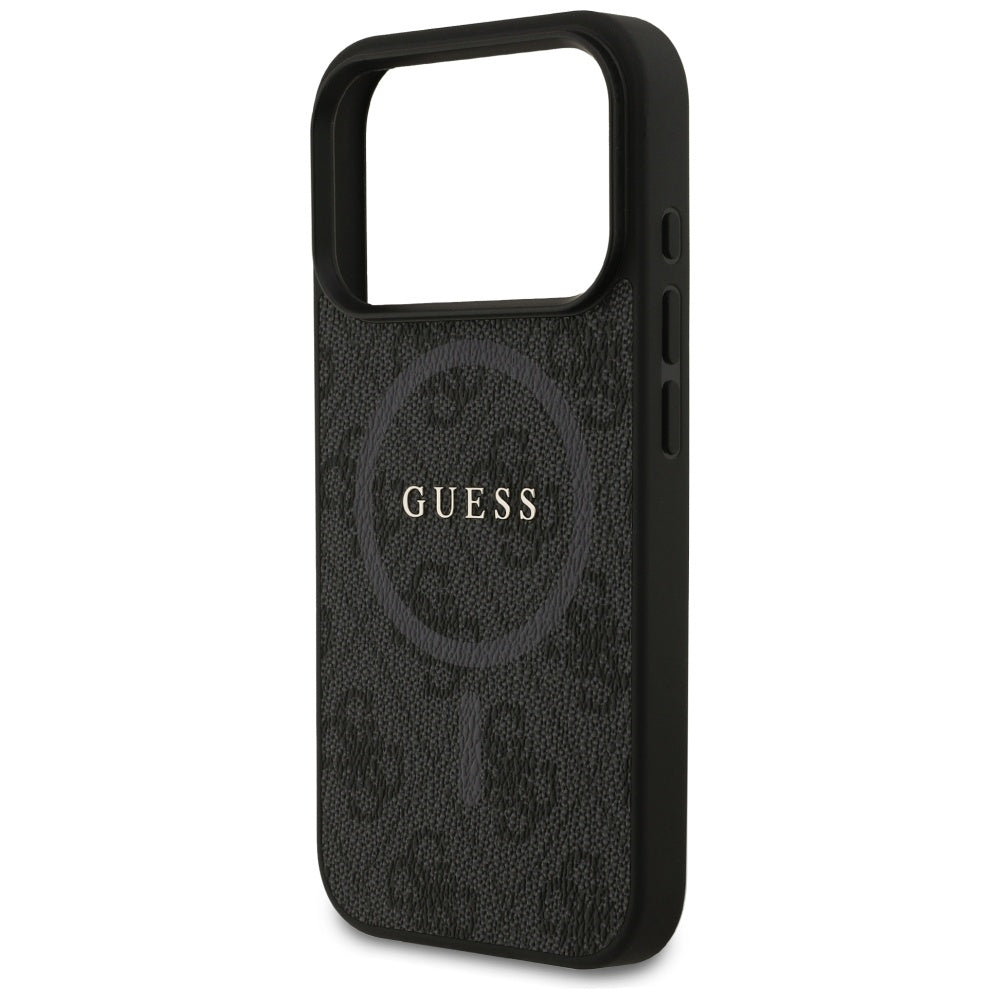 Калъф MagSafe за Apple iPhone 17 Pro, Guess, 4G Ring Classic Logo, Черен