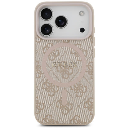 Калъф MagSafe за Apple iPhone 17 Pro, Guess, 4G Ring Classic Logo, Розов
