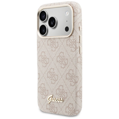 Калъф MagSafe за Apple iPhone 17 Pro, Guess, 4G Script Logo, Розов