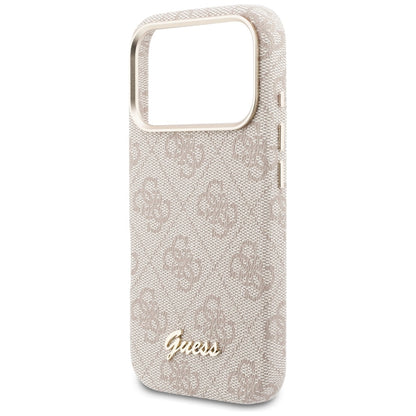 Калъф MagSafe за Apple iPhone 17 Pro, Guess, 4G Script Logo, Розов