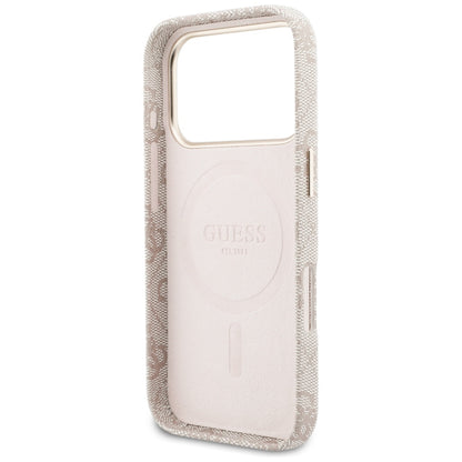 Калъф MagSafe за Apple iPhone 17 Pro, Guess, 4G Script Logo, Розов