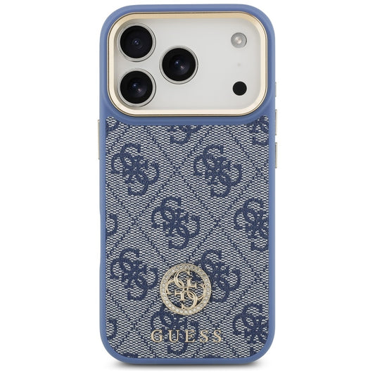 Калъф MagSafe за Apple iPhone 17 Pro, Guess, 4G Strass Logo, Син