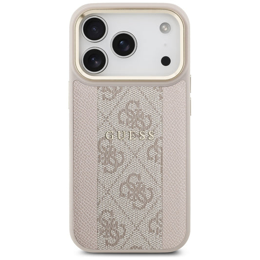 Калъф MagSafe за Apple iPhone 17 Pro, Guess, 4G Stripe, Розов