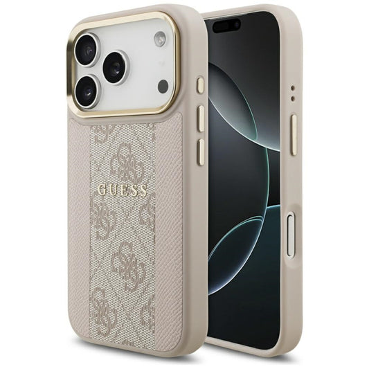 Калъф MagSafe за Apple iPhone 17 Pro, Guess, 4G Stripe, Розов