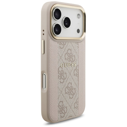 Калъф MagSafe за Apple iPhone 17 Pro, Guess, 4G Stripe, Розов