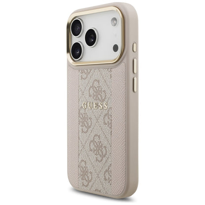 Калъф MagSafe за Apple iPhone 17 Pro, Guess, 4G Stripe, Розов