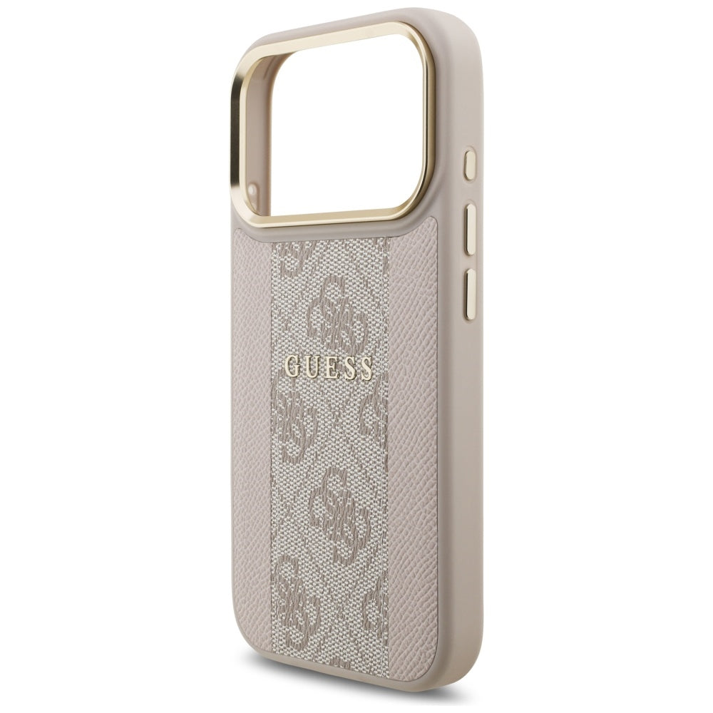 Калъф MagSafe за Apple iPhone 17 Pro, Guess, 4G Stripe, Розов