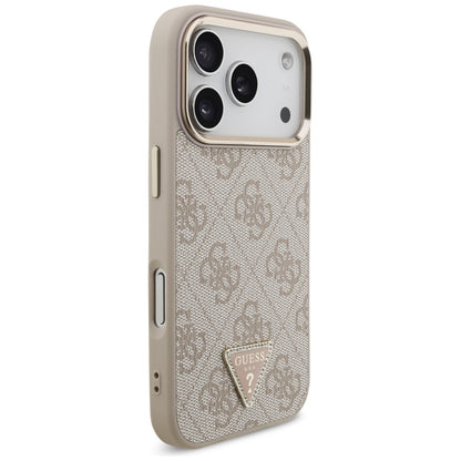 Калъф MagSafe за Apple iPhone 17 Pro, Guess, 4G Triangle Logo, Розово Злато