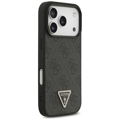 Калъф MagSafe за Apple iPhone 17 Pro, Guess, 4G Triangle Strass, Черен