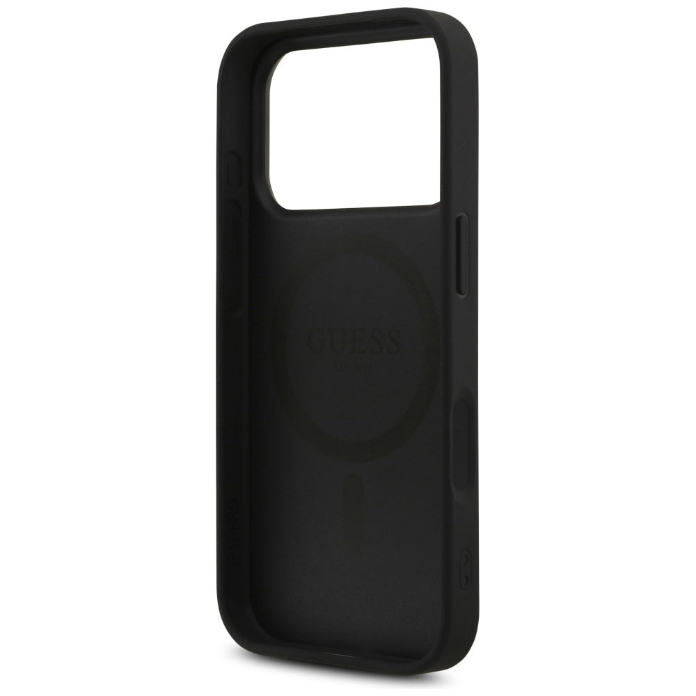 Калъф MagSafe за Apple iPhone 17 Pro, Guess, 4G Triangle Strass, Черен
