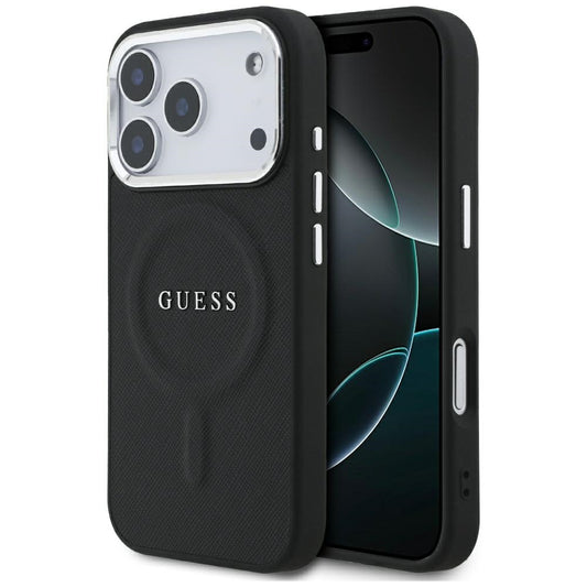 Калъф MagSafe за Apple iPhone 17 Pro, Guess, Classic Logo, Черен