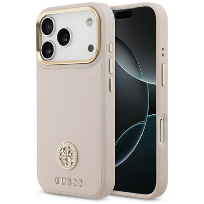 Калъф MagSafe за Apple iPhone 17 Pro, Guess, Grained Strass Logo, Розов