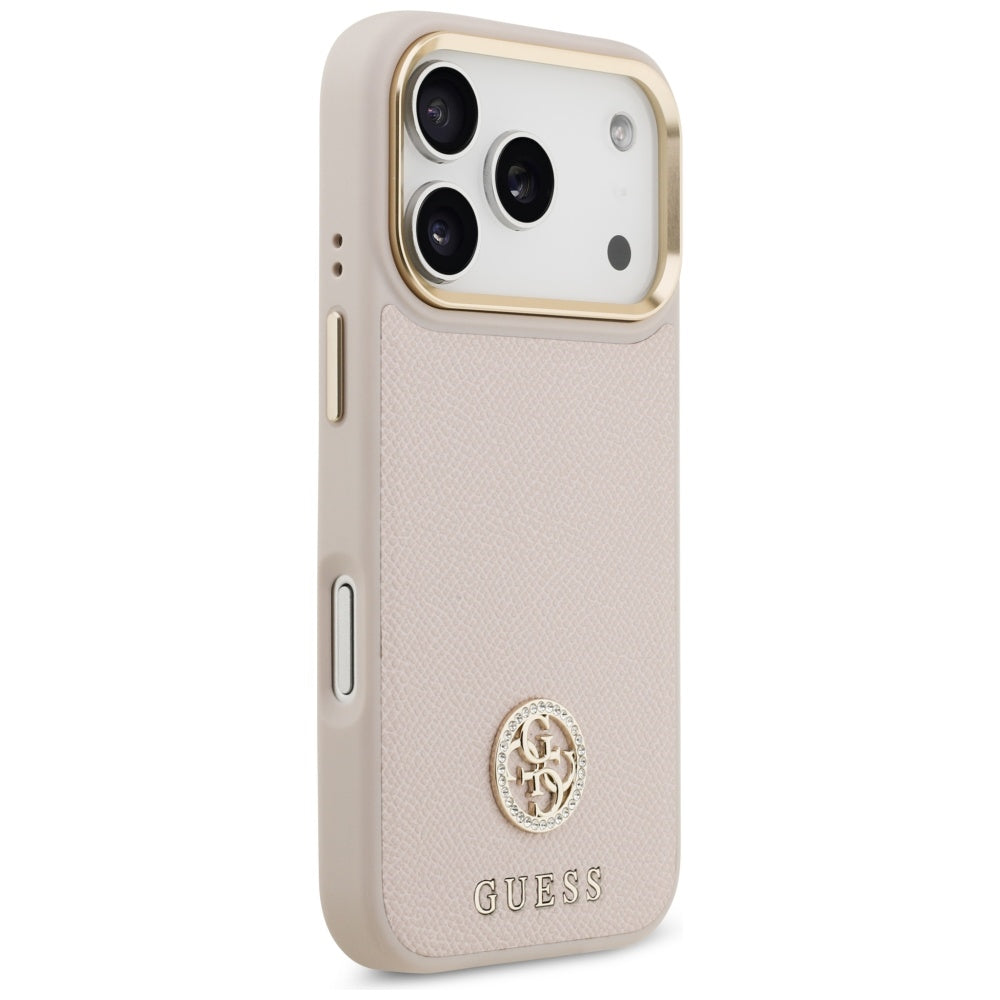 Калъф MagSafe за Apple iPhone 17 Pro, Guess, Grained Strass Logo, Розов