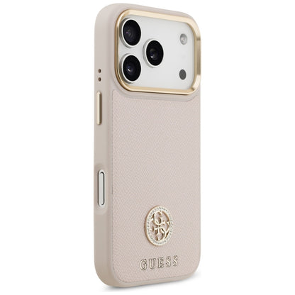 Калъф MagSafe за Apple iPhone 17 Pro, Guess, Grained Strass Logo, Розов