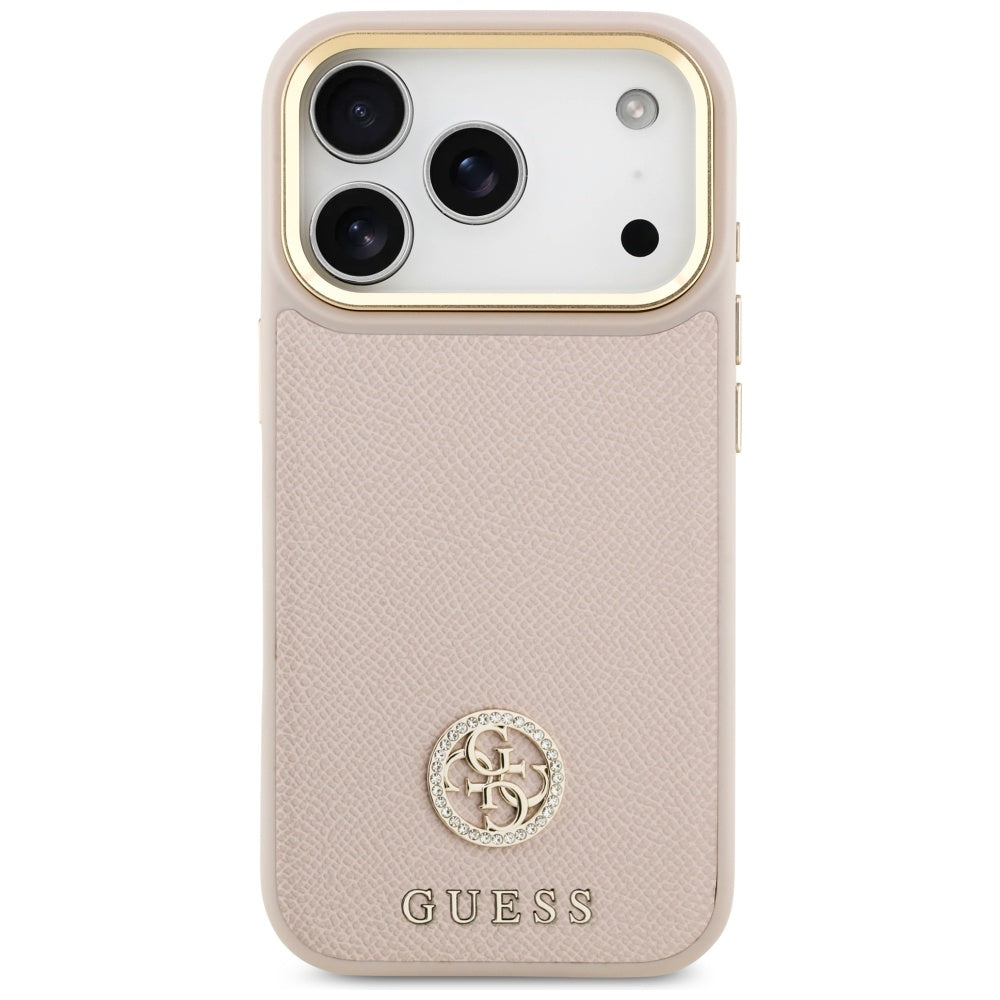 Калъф MagSafe за Apple iPhone 17 Pro, Guess, Grained Strass Logo, Розов