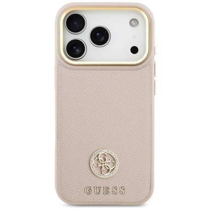 Калъф MagSafe за Apple iPhone 17 Pro, Guess, Grained Strass Logo, Розов