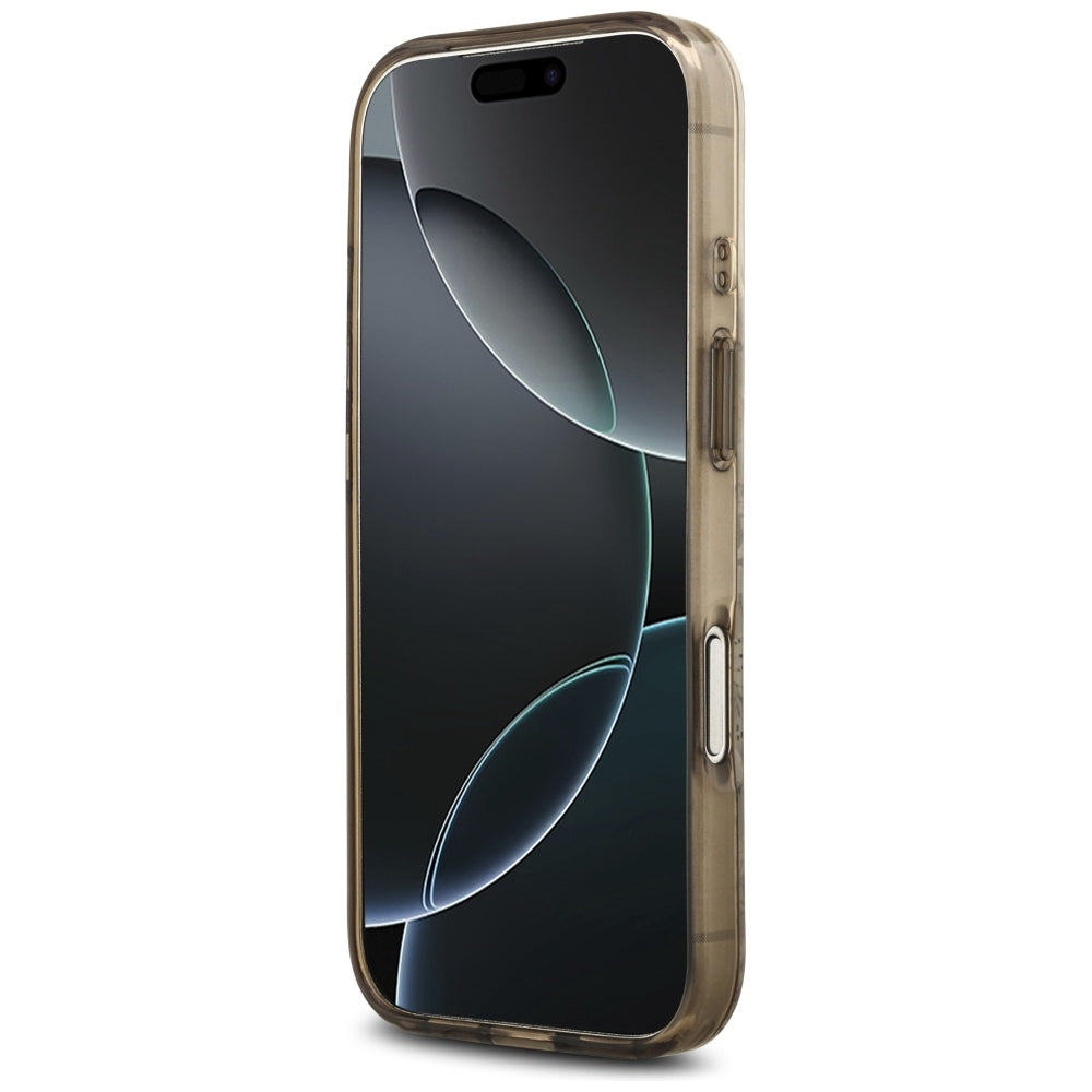 Калъф MagSafe за Apple iPhone 17 Pro, Guess, IML Flower and Tonal Circle, Кафяв