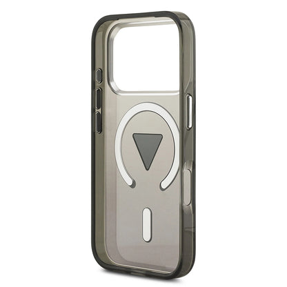 Калъф MagSafe за Apple iPhone 17 Pro, Guess, IML Gradient Triangle Logo, Черно Сребрист