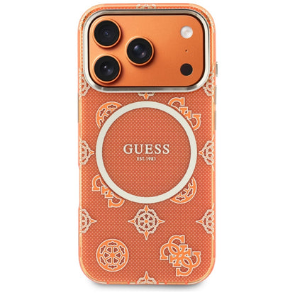 Калъф MagSafe за Apple iPhone 17 Pro, Guess, IML Peony Dot, Оранжев