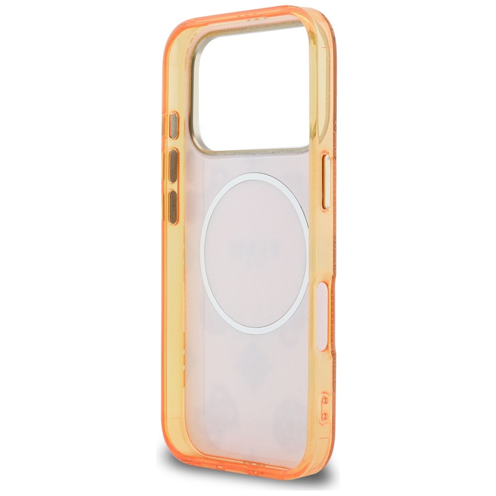Калъф MagSafe за Apple iPhone 17 Pro, Guess, IML Peony Dot, Оранжев