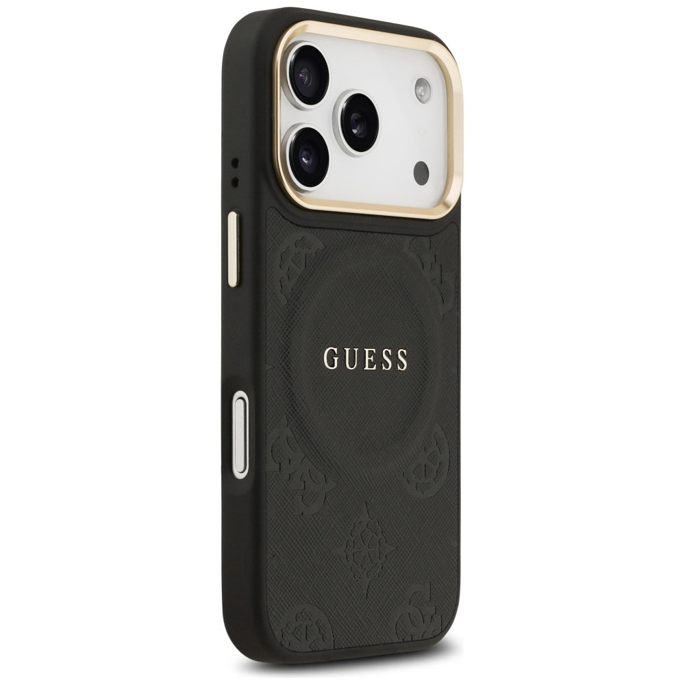 Калъф MagSafe за Apple iPhone 17 Pro, Guess, Peony Hot Stamp, Черен