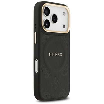 Калъф MagSafe за Apple iPhone 17 Pro, Guess, Peony Hot Stamp, Черен