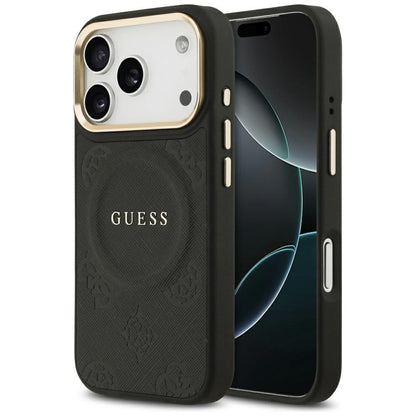 Калъф MagSafe за Apple iPhone 17 Pro, Guess, Peony Hot Stamp, Черен