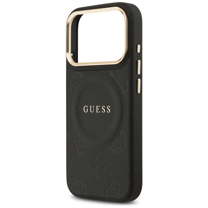 Калъф MagSafe за Apple iPhone 17 Pro, Guess, Peony Hot Stamp, Черен