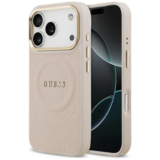 Калъф MagSafe за Apple iPhone 17 Pro, Guess, Peony Hot Stamp, Розов