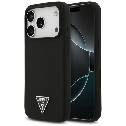 Калъф MagSafe за Apple iPhone 17 Pro, Guess, Triangle Logo, Черен