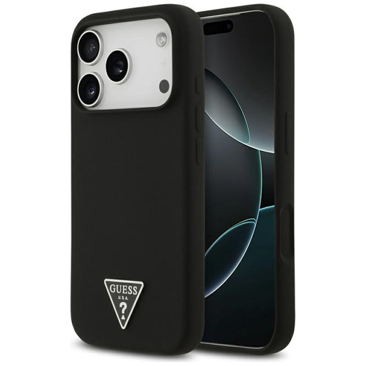 Калъф MagSafe за Apple iPhone 17 Pro, Guess, Triangle Logo, Черен