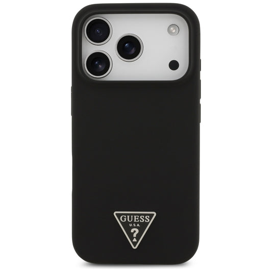 Калъф MagSafe за Apple iPhone 17 Pro, Guess, Triangle Logo, Черен