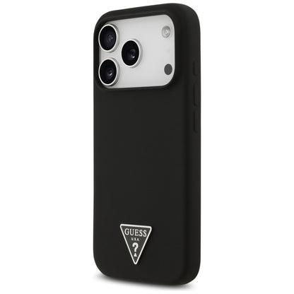 Калъф MagSafe за Apple iPhone 17 Pro, Guess, Triangle Logo, Черен