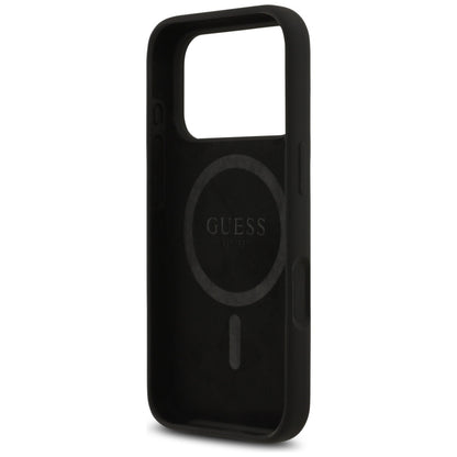 Калъф MagSafe за Apple iPhone 17 Pro, Guess, Triangle Logo, Черен