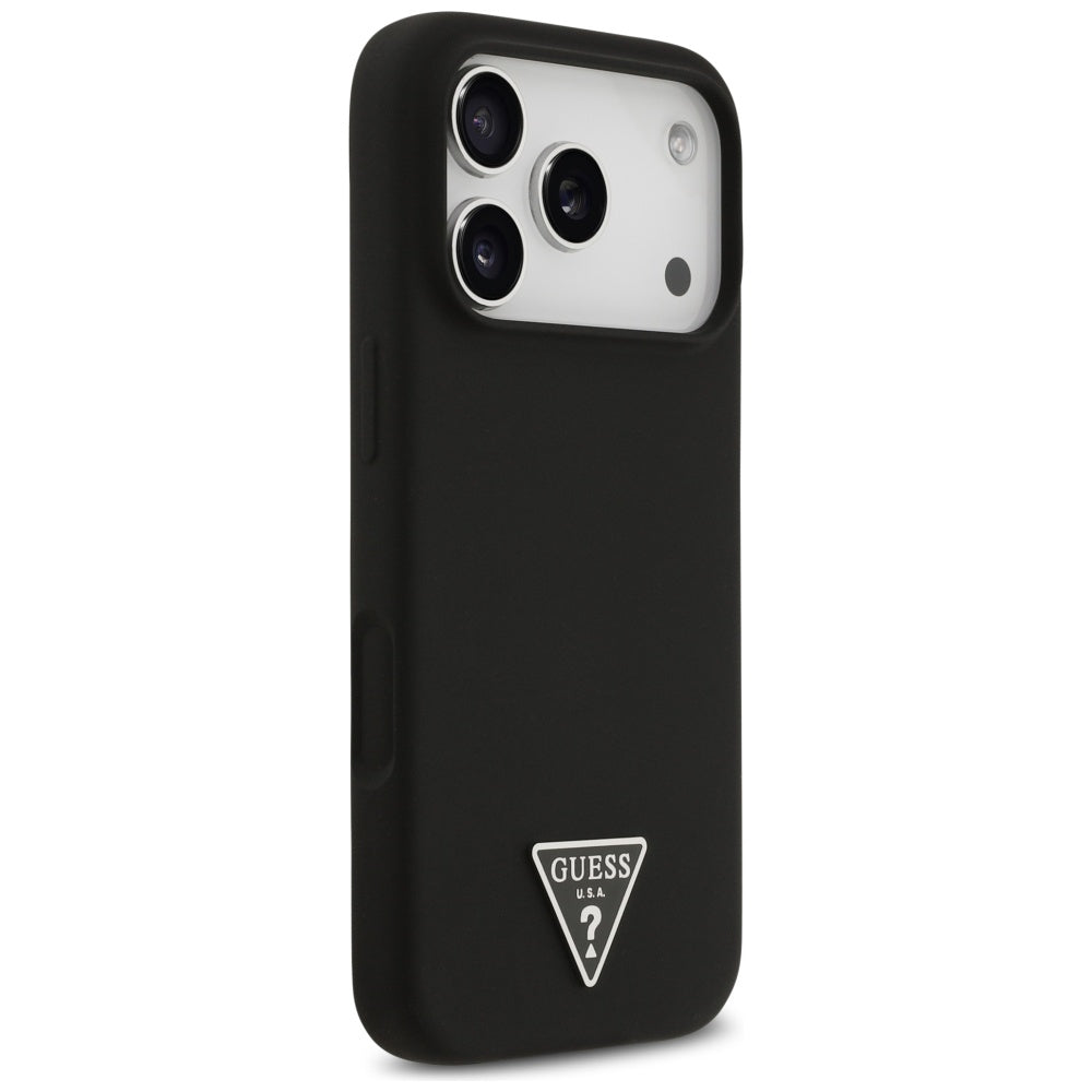 Калъф MagSafe за Apple iPhone 17 Pro, Guess, Triangle Logo, Черен