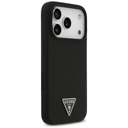 Калъф MagSafe за Apple iPhone 17 Pro, Guess, Triangle Logo, Черен